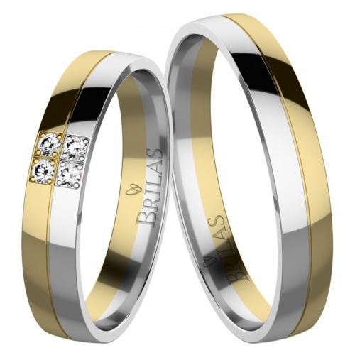 Johanka Colour GW Briliant-snubní prsteny z bílého a žlutého zlata