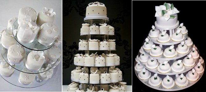 Svatební dort z kulatých minidortíků