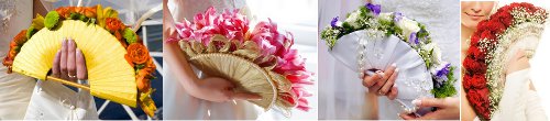Svatební kytice ve tvaru vějíře