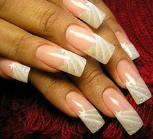 gelové nehty - svatební design