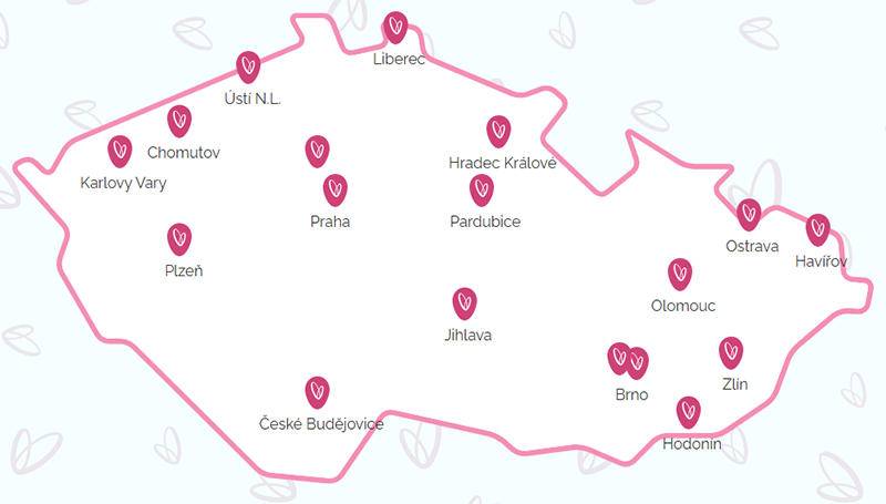 Mapa prodejen Brilas v ČR