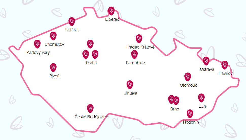 mapa prodejen BRILAS