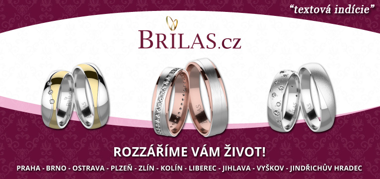 Billboard Brilas s textovou indícií pro zisk 4x10.000 Kč na snubní prsteny