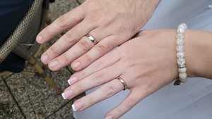 Orion Steel Gold snubní prsteny z chirurgické oceli