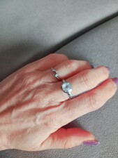 Fleur S White Topaz prsten ze stříbra s bílým topazem