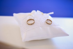Oriental Colour snubní prsteny z bílého a žlutého zlata