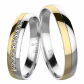Viola Colour GW snubní prsteny ze žlutého a bílého zlata