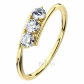 Leda Gold krásný zásnubní prsten s kameny ze žlutého zlata