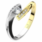 Nuriana Colour GW Briliant nevšední zásnubní prsten v bílém a žlutém zlatě s brilianty