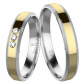Tango Colour GW - snubní prsteny ze žlutého a bílého zlata