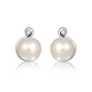 Nona S Pearl and White Topaz stříbrné náušnice s perlou a topazem