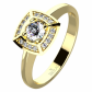 Miron Gold Briliant okázalý zásnubní prsten ze žlutého zlata