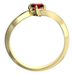 Pamela Gold Granát zásnubní prsten ze žlutého zlata