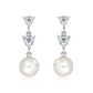 Avenia S Pearl and White Topaz stříbrné náušnice s perlou a bílým topazem