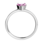 Avala P Steel zásnubní prsten z chirurgické oceli s růžovým zirkonem