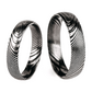 Veneta Damascus Steel snubní prsteny z chirurgické oceli