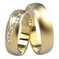 Perun Gold II pískované snubní prstýnky ze žlutého zlata