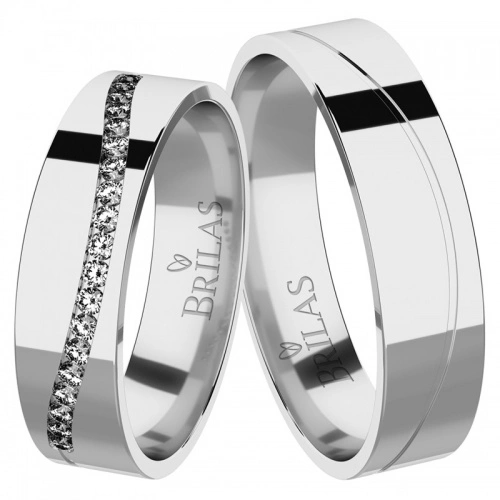 Samira White - bílé snubní prsteny s kameny