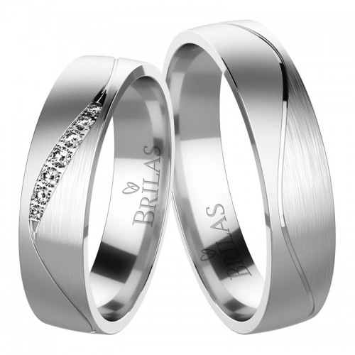 Celestina White  - jemné snubáčky z bílého zlata 