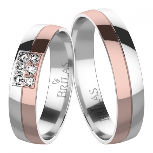 Dita Colour RW - krásné snubní prsteny z kombinovaného zlata 