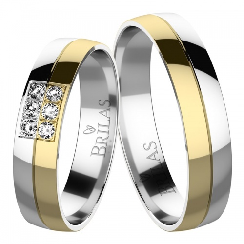 Dita Colour GW - snubní prsteny z kombinovaného zlata