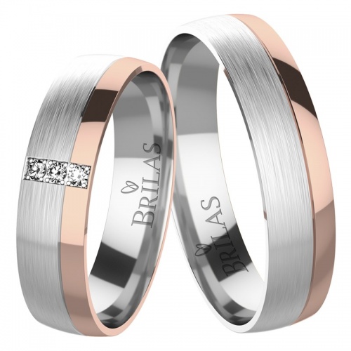 Ottavia Colour RW Briliant - snubní prsteny z kombinovaného zlata a diamanty