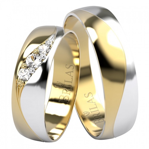 Laeca Colour GW Briliant - snubní prsteny z kombinovaného zlata s brilianty