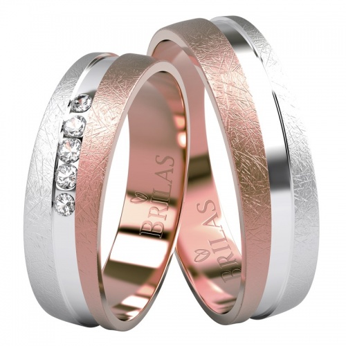 Bettino Colour RW Briliant - snubní prsteny z kombinovaného zlata