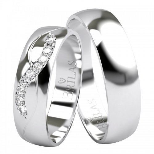 Perun White Briliant - snubní prsteny z bílého zlata s brilianty