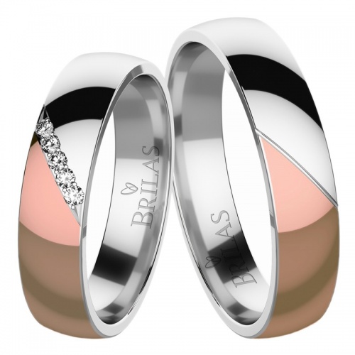 Rebeca Colour RW - snubní prsteny z červeného a bílého zlata