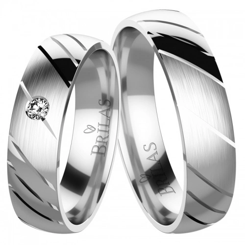 Dorian White  - ryté snubní prsteny z bílého zlata 