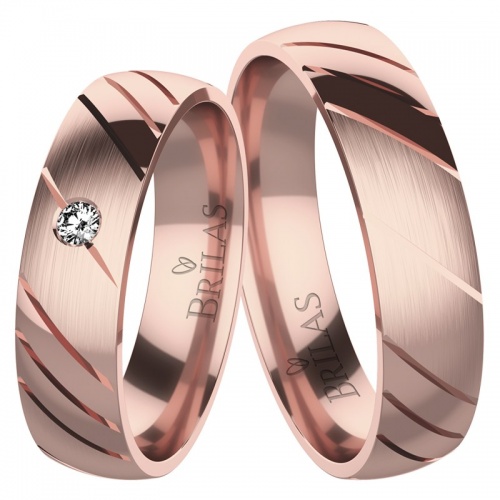 Dorian Red  - ryté snubní prsteny z růžového zlata 