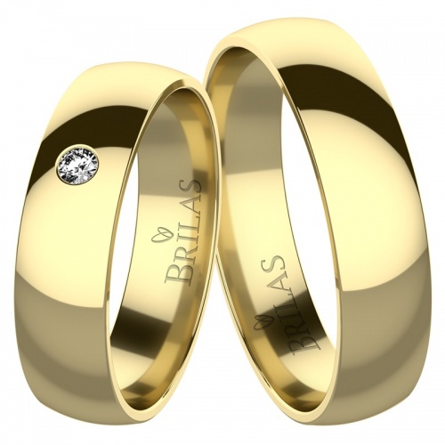 Ezra Gold  - lesklé snubní prsteny ze žlutého zlata 