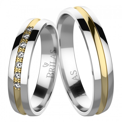 Orfe Colour GW  - kouzelné snubní prsteny ze žlutého a bílého zlata 
