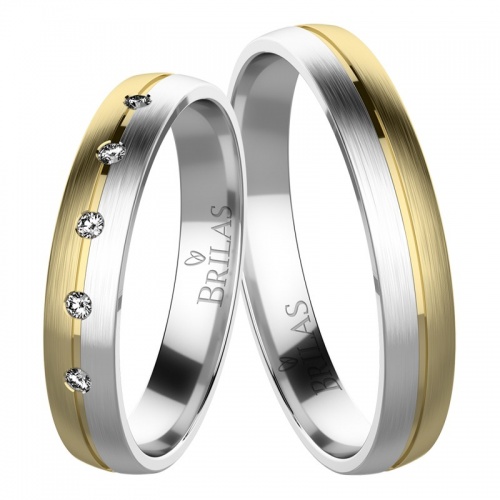 Sarah Colour GW - snubní prsteny z kombinovaného zlata