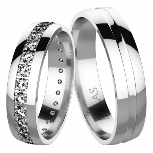 Rosalia White - snubní prsteny z bílého zlata