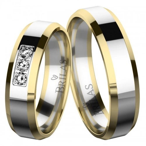 Mimi Colour GW - zlaté snubní kombinované prstýnky 