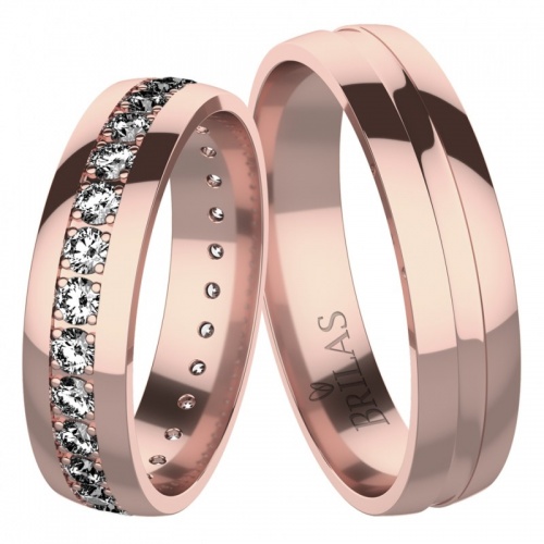 Rosalia Red - snubní prsteny z růžového zlata