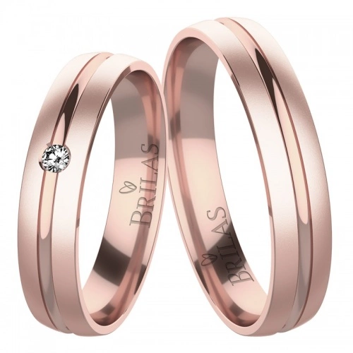 Marion Red - snubní prsteny z červeného zlata