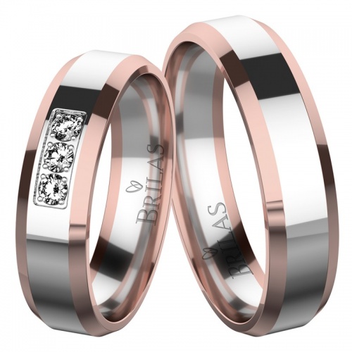 Mimi Colour RW - snubní prsteny v kombinaci bíločerveného zlata