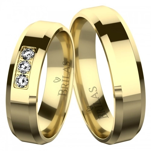 Mimi Gold  - zlaté lesklé snubní prstýnky 