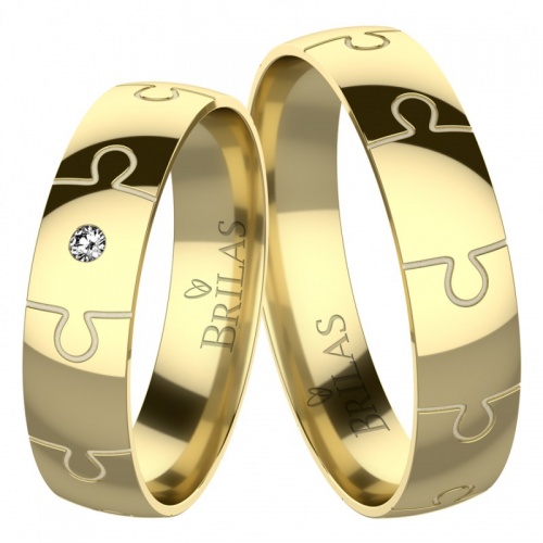 Puzzle Gold  - snubní prsteny pro mladé páry 