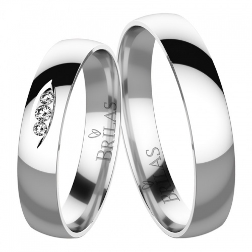 Brigit White  - elegantní snubní prsteny z bílého zlata 