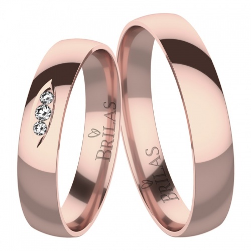 Brigit Red - snubní prsteny z růžového zlata