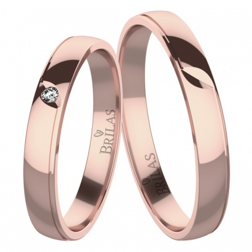 Rumba Red - snubní prsteny z růžového zlata