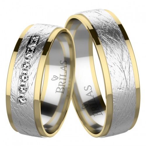 Modesto Colour GW - snubní prsteny z bílého a žlutého zlata