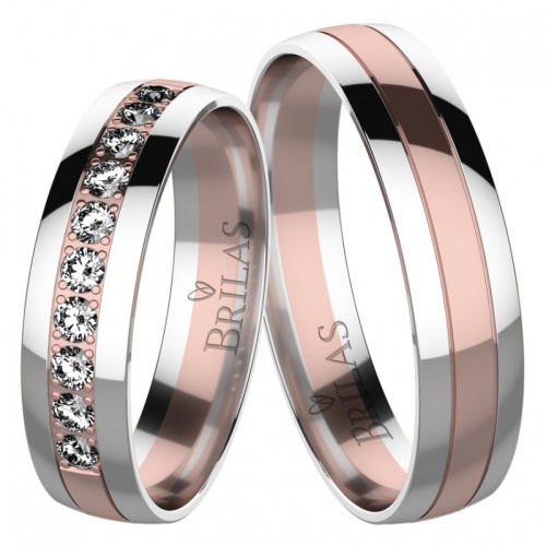 Miranda Colour RW - snubní prsteny z kombinovaného zlata
