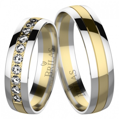 Miranda Colour GW - snubní prsteny z kombinovaného zlata