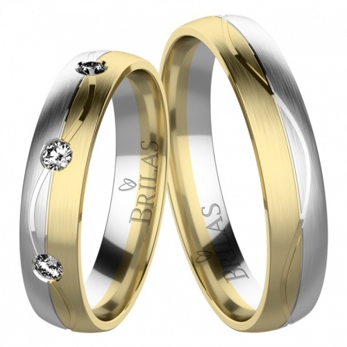 Vitalia Colour GW - snubní prsteny z bílého a žlutého zlata