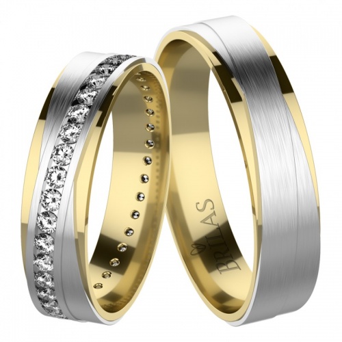Xali Colour GW - snubní prsteny z bílého a žlutého zlata